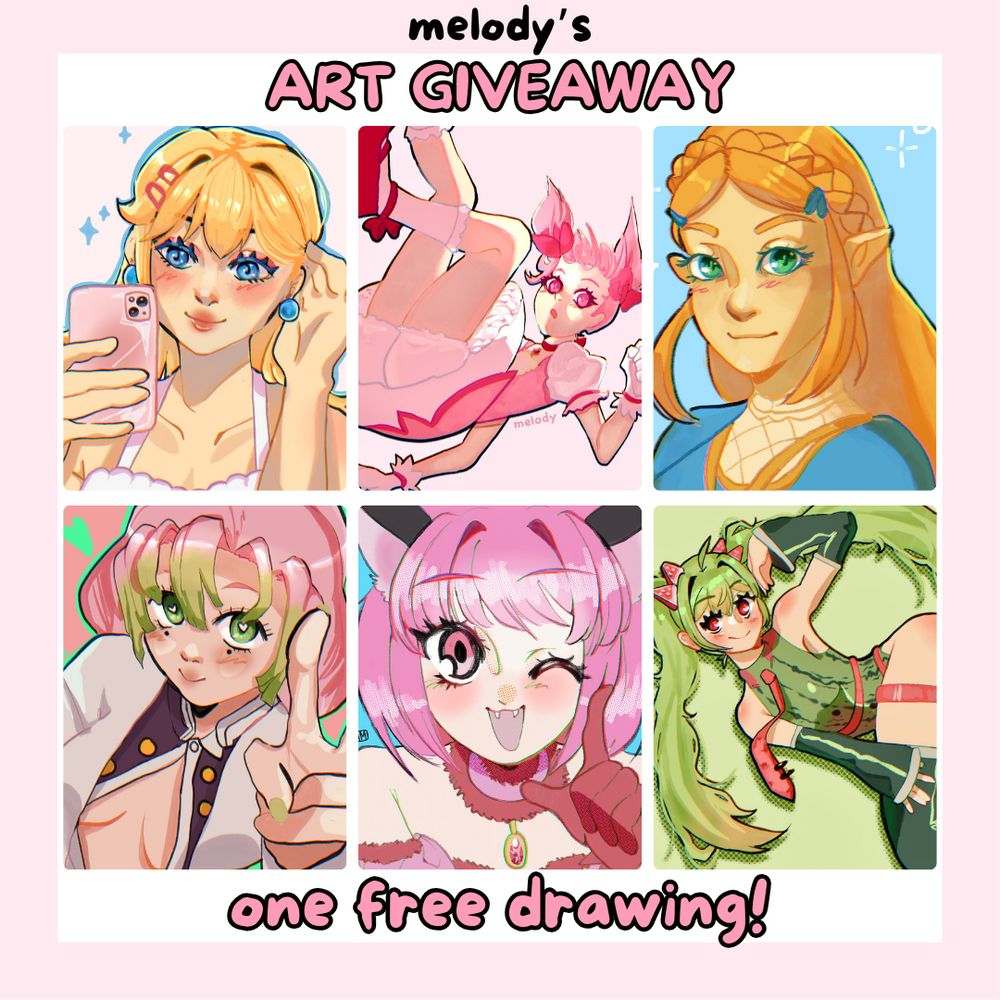 melody's art giveaway: one free drawing! with a collage of my art
please see post for details!