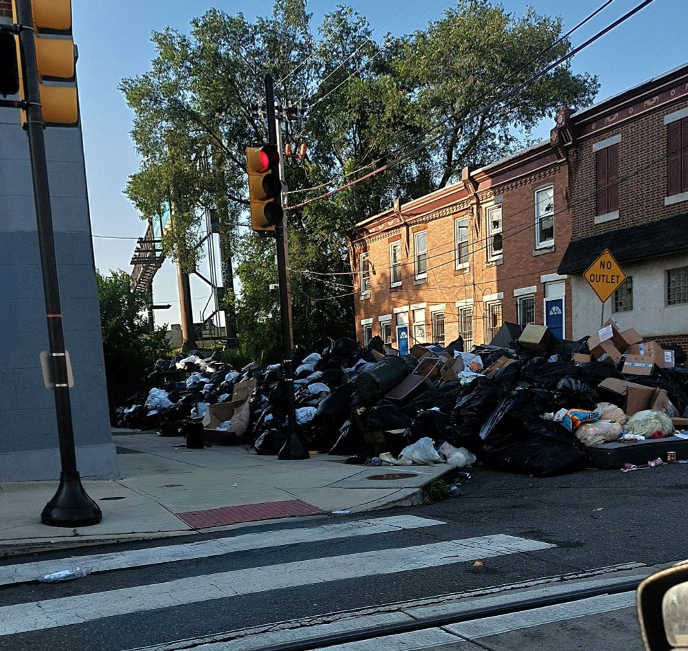 Corner of Richmond & Indiana in Port Richmond where the street has been entirely covered in trash.