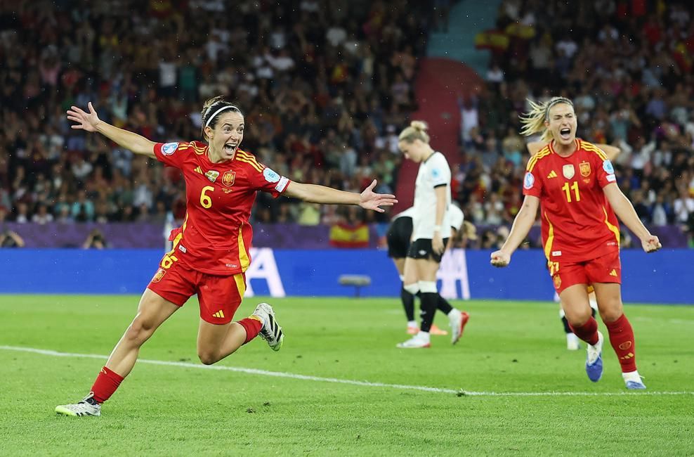 Aitana Bonmatí surprise Ann-Katrin Berger at her near post from a tight angle (113'). And Spain goes into the Final. Aitana Bonmatí is Player Of The Match.