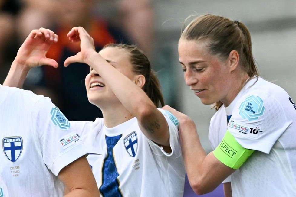 Katariina Kosola remembering her late grandfather who was her biggest fan, after scoring Finland's winning goal against Iceland in a opening game.