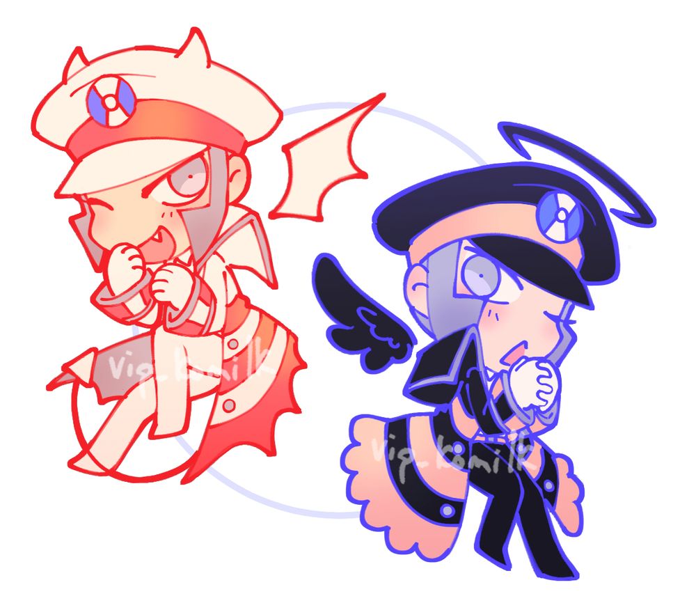 Devil emmet and angel Ingo chibis
