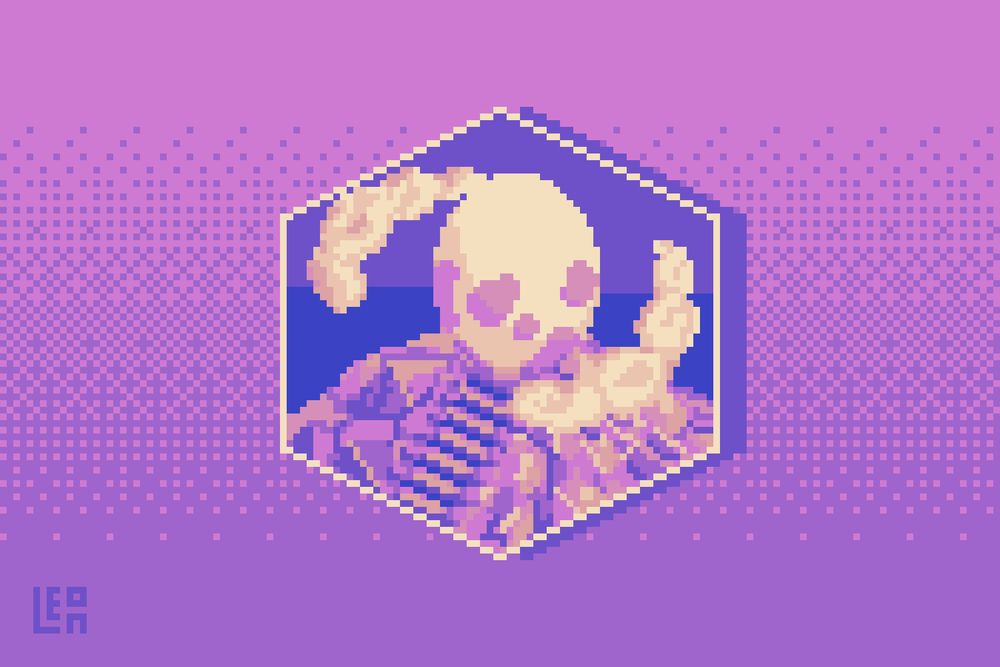 Isometric pixel art depicting the giant Wind Fish's egg from the video game Zelda: Link's Awakening. It rests upon a mountain peak with clouds circling it