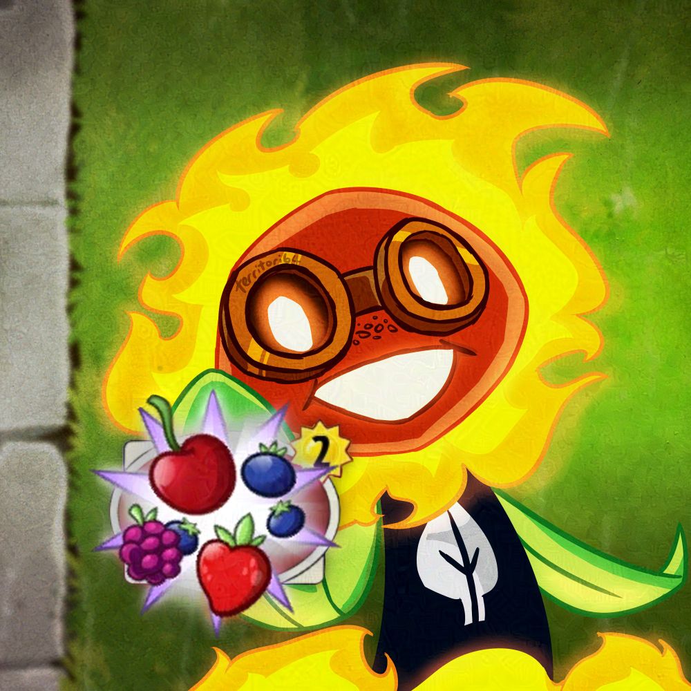 Solar Flare from Plants vs. Zombies Heroes using Berry Blast, parodying "Biden Blast" memes