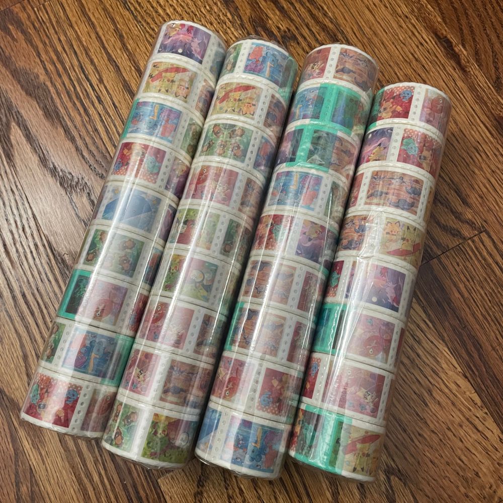 A picture of 36 pcs of our Pokemon Snap stamp tape that we suddenly found in our closet 🤣 They’re now back in our Etsy shop!