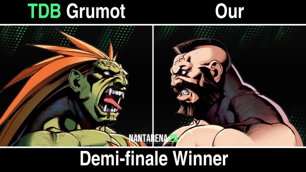 NANTARENA 25
Super Street Fighter 2X - 22/11/2025
Jeu : Super Street Fighter II Turbo

Bracket - Top 6 - Demi-finale Winner
TDB | Grumot (Blanka) contre Our (Zangief)

Commentateurs : TDB | Grumot / Our
Stream produit avec TournamentStreamHelper : https://github.com/joaorb64/TournamentStreamHelper/releases