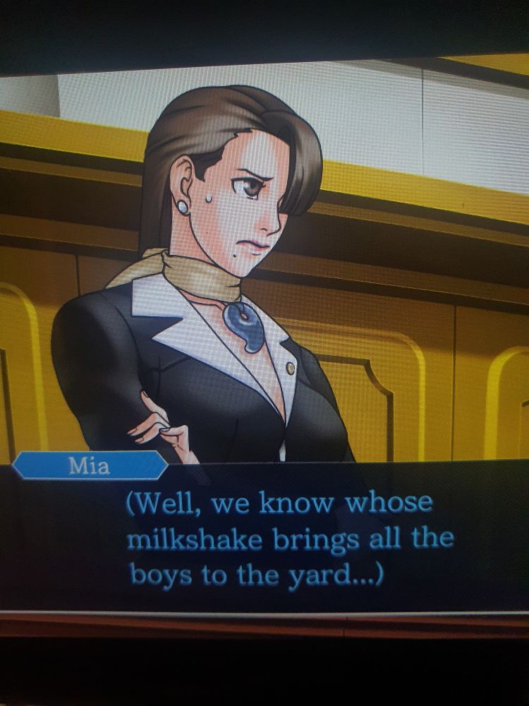 Mia: well, we know whose milkshake brings all the boys to the yard...