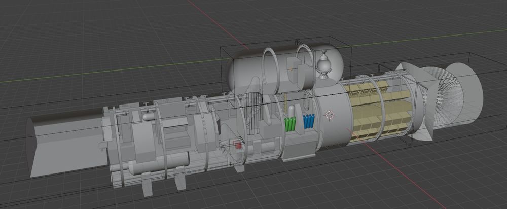Submarine, only interior view 3D
