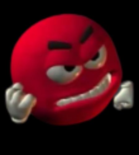 A really angry 3D emoji