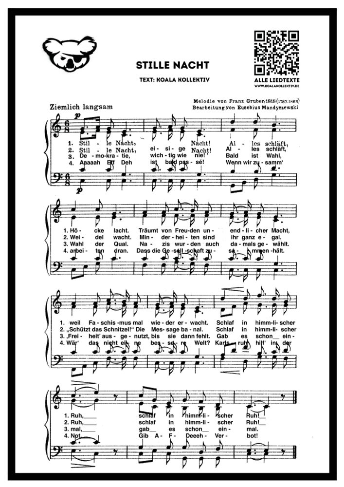 Umgedichtete Version von Stille Nacht 