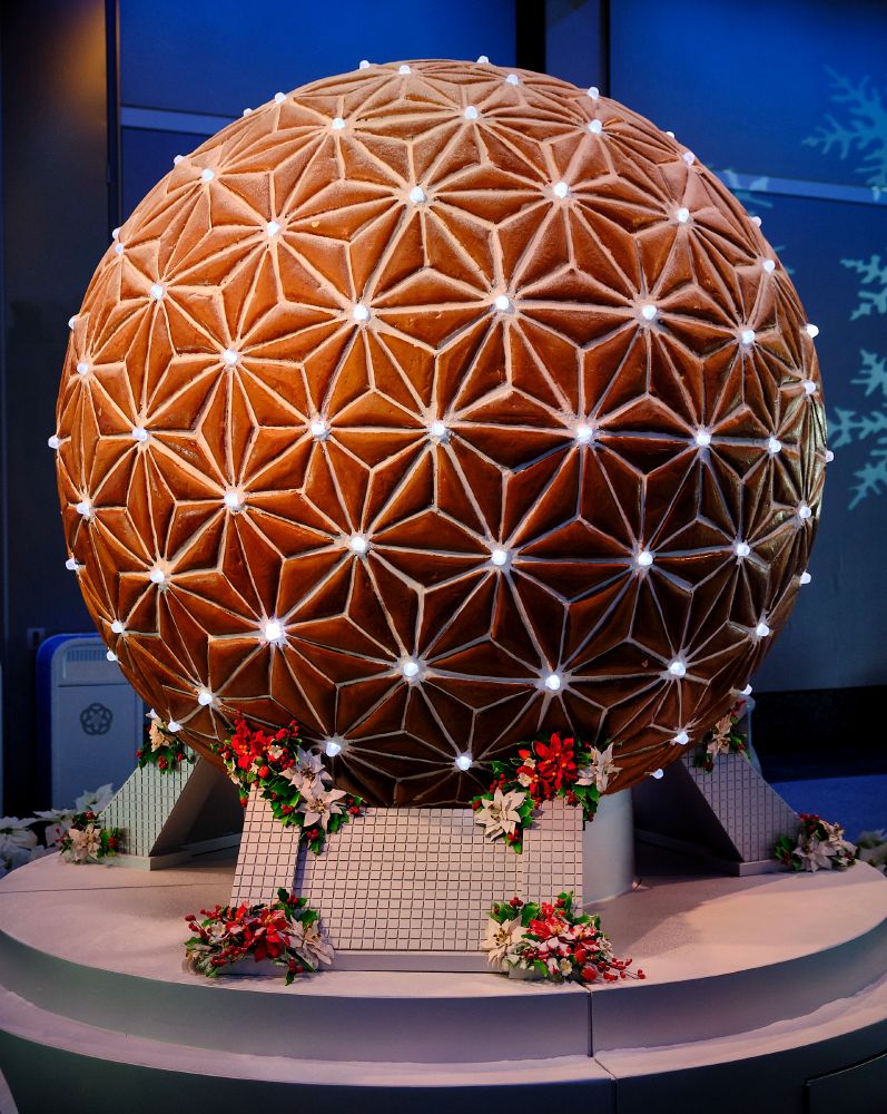 Gingerbread Spaceship Earth model at Epcot.