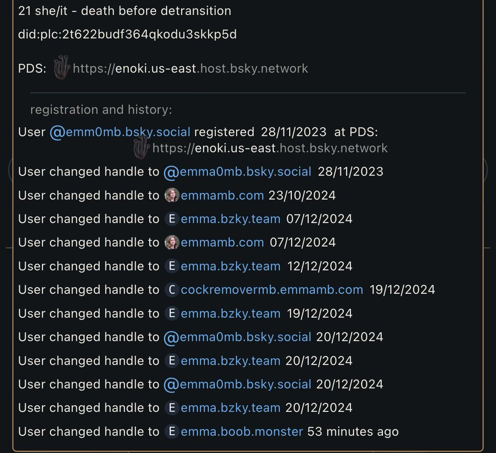 emma’s handle history from clearsky