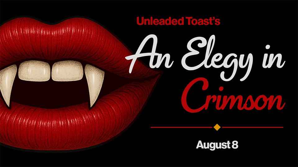 Title card for An Elegy in Crimson, coming August 8.