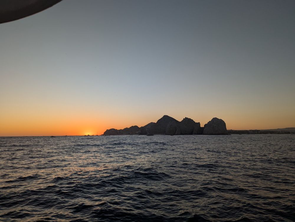 The sunset over the ocean just outside Los Cabos. 