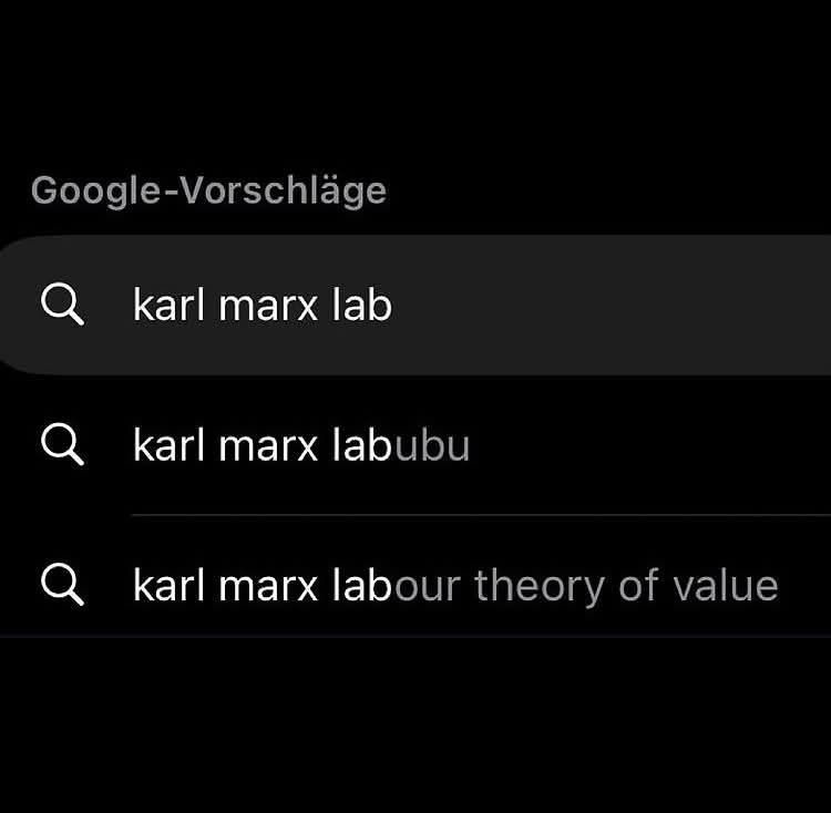 Karl Marx labubu... no, labour theory of value 