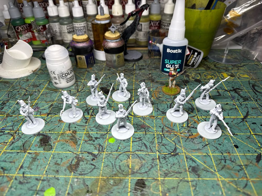 Unpainted Perry plastic Napoleonic British Infantry. 