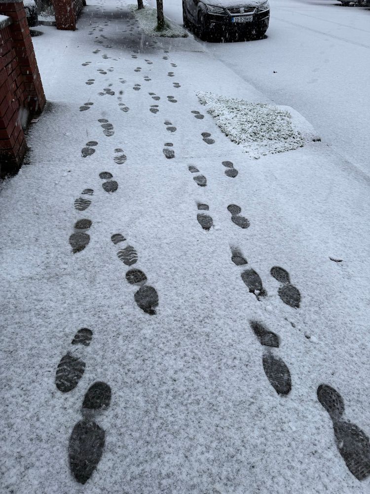 Footprints in snow