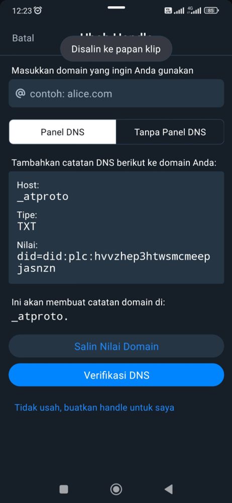 Contoh sudah tersalin