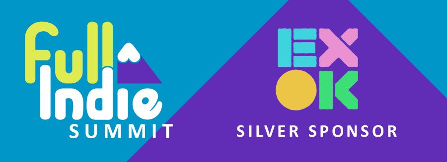 Full Indie Summit graphic with EXOK logo and the text "Silver Sponsor"
