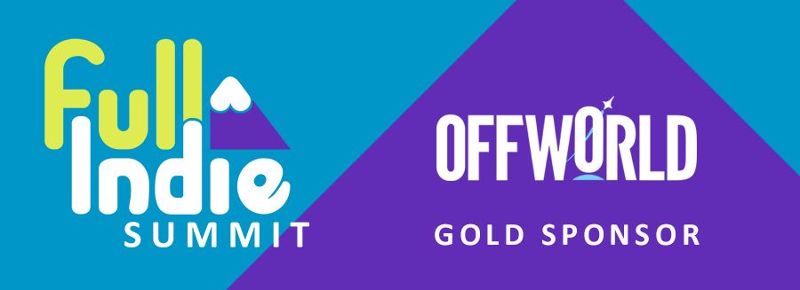 A graphic featuring the Full Indie Summit and Offworld logos with the text "Gold Sponsor"