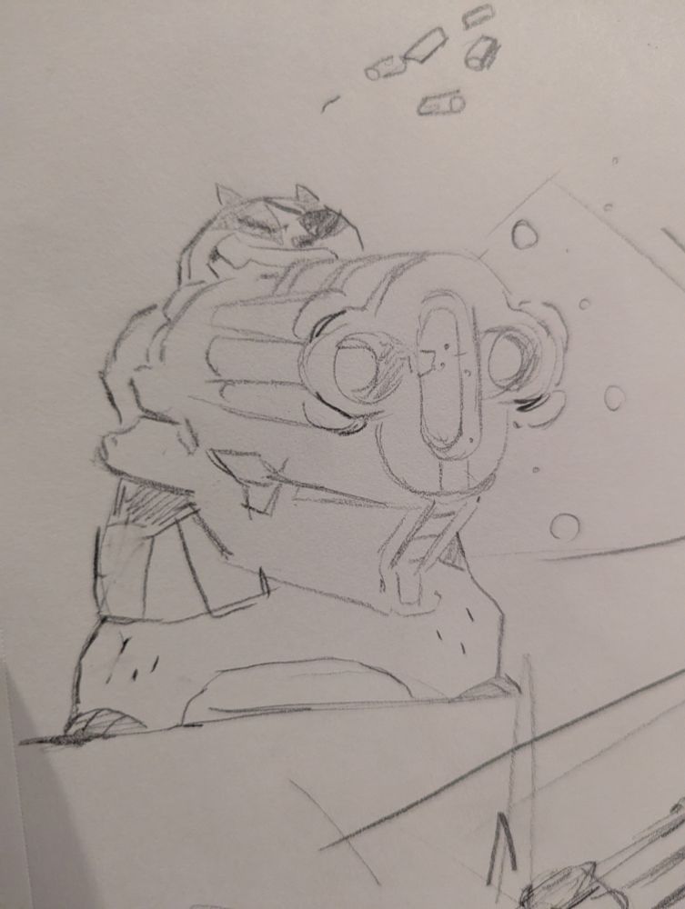 Badgerclops with a charging robo arm mega laser thing.