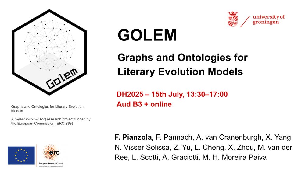 slide promoting a workshop about graphs and ontologies for literary studies, held at DH2025