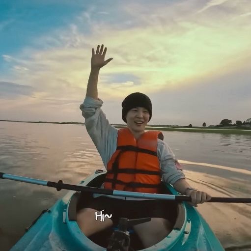 Jimin in kayak