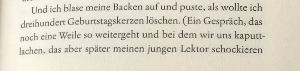 Text aus Anne Webers neuem Buch, in dem von ihrem jungen Lektor die Rede ist
