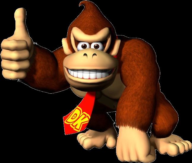old dk giving a thumbs up to confirm he is still alive. picture is transparent but what you wanna do is put him over a sunset on the beach or in phoenix arizona, which is where he's living now while new dk carries on the business.