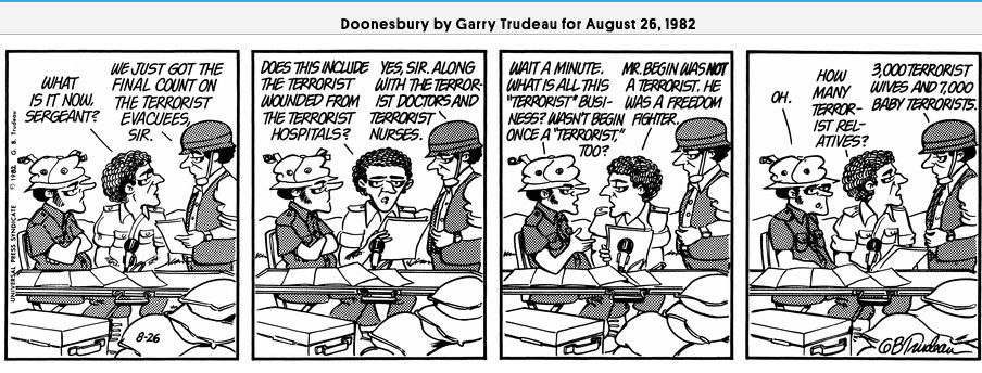 Doonesbury cartoon by Garry Trudeau for August 26, 1982
