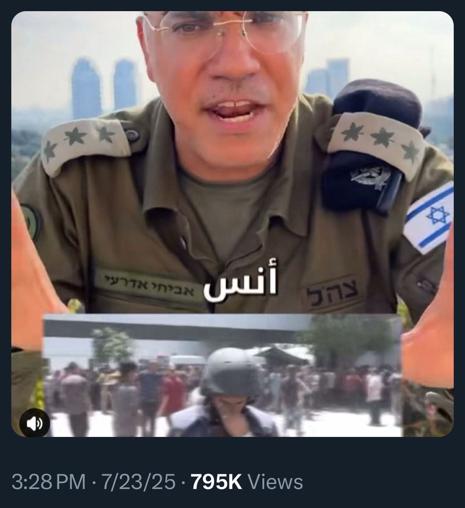 [photo of an IDF leader on television]
3:28 PM • 7/23/25 • 795K Views