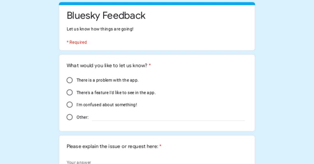 Bluesky Feedback