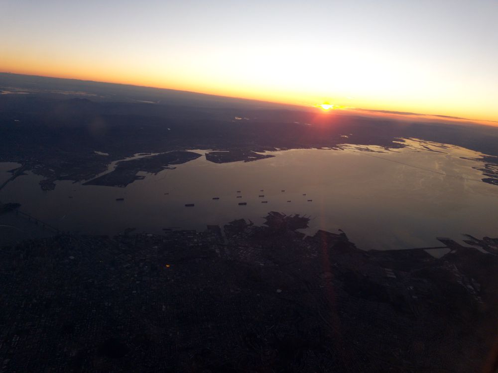 Sky shot over the concrete island known as the Bay Area. 