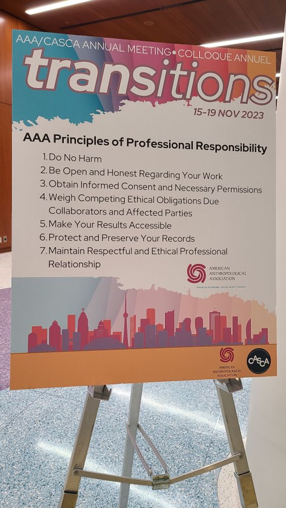 Photo of the AAA statement of professional responsibility displayed at the conference
