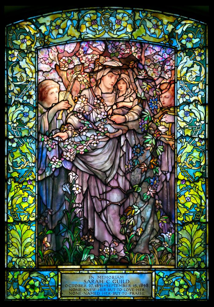 Madona of the Flowers, 1899, Tiffany window, Arlington St. Church, Boston