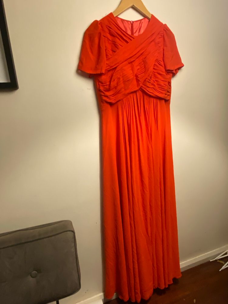 Picture of a long red dress