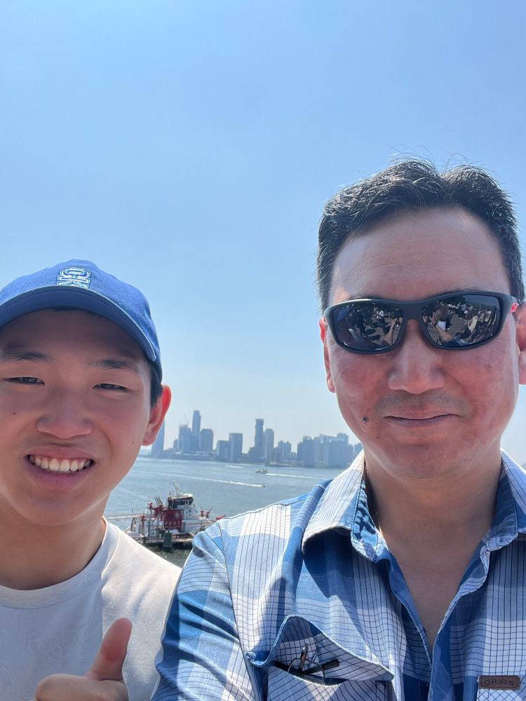 Me & Junior at Little Island, Hudson River & Jersey City behind us