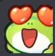 L'émoji grenouille "coeur dans les yeux" de Téma Les Jeux