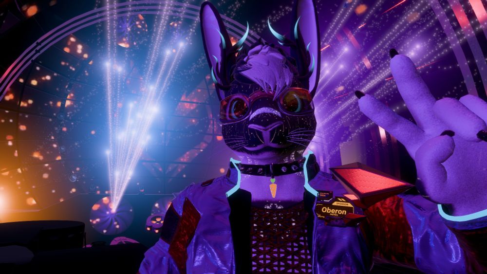 Oberon the jackalope at the rave 