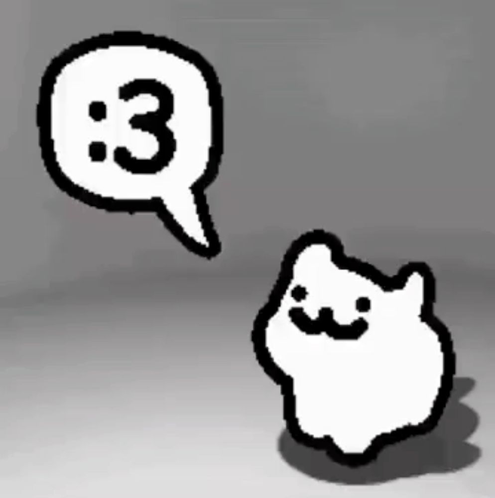 a black and white drawing of a cat with a speech bubble with the number 3 on it .