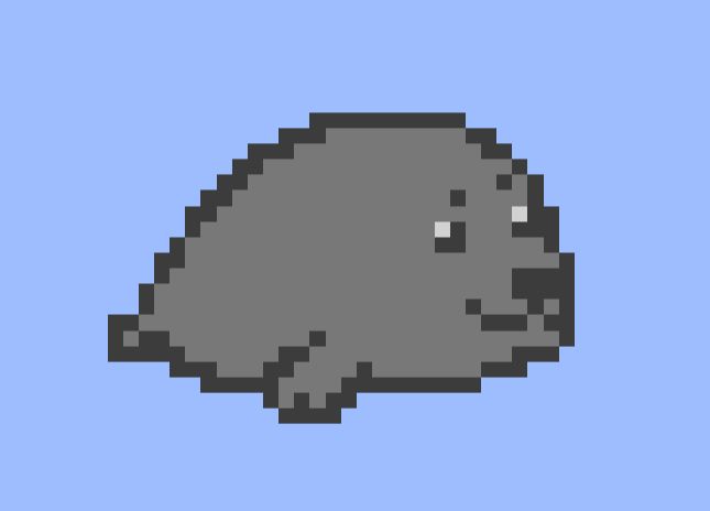 Sprite art of a Baikal seal made on a website called Wplace