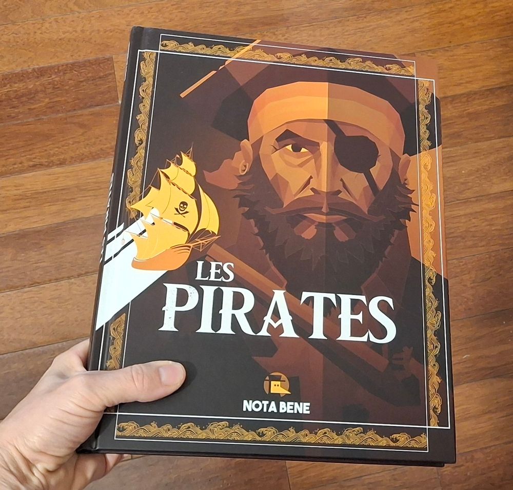 Photo du livre "Les pirates" de NOTA BENE @notabenemovies.bsky.social dans ma main.