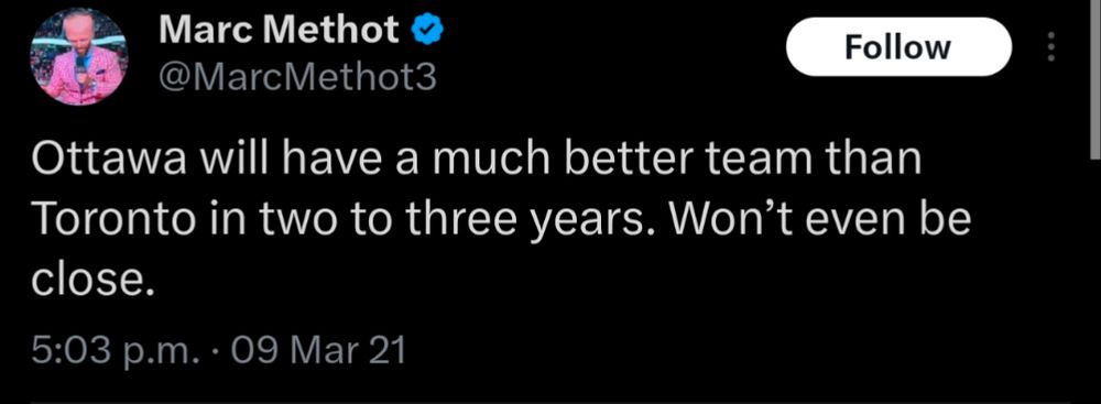 MarcMethot

Ottawa will have a much better team than Toronto in two to three years. Won’t even be close.

09 March 2021