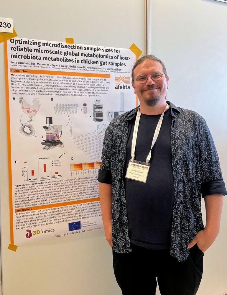 Happy Olli presenting a poster in the Metabolomics 2025 conference 
