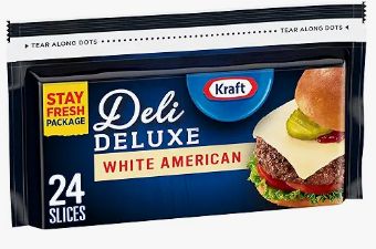 kraft stay fresh pack of deli deluxe 24 slices white american cheese