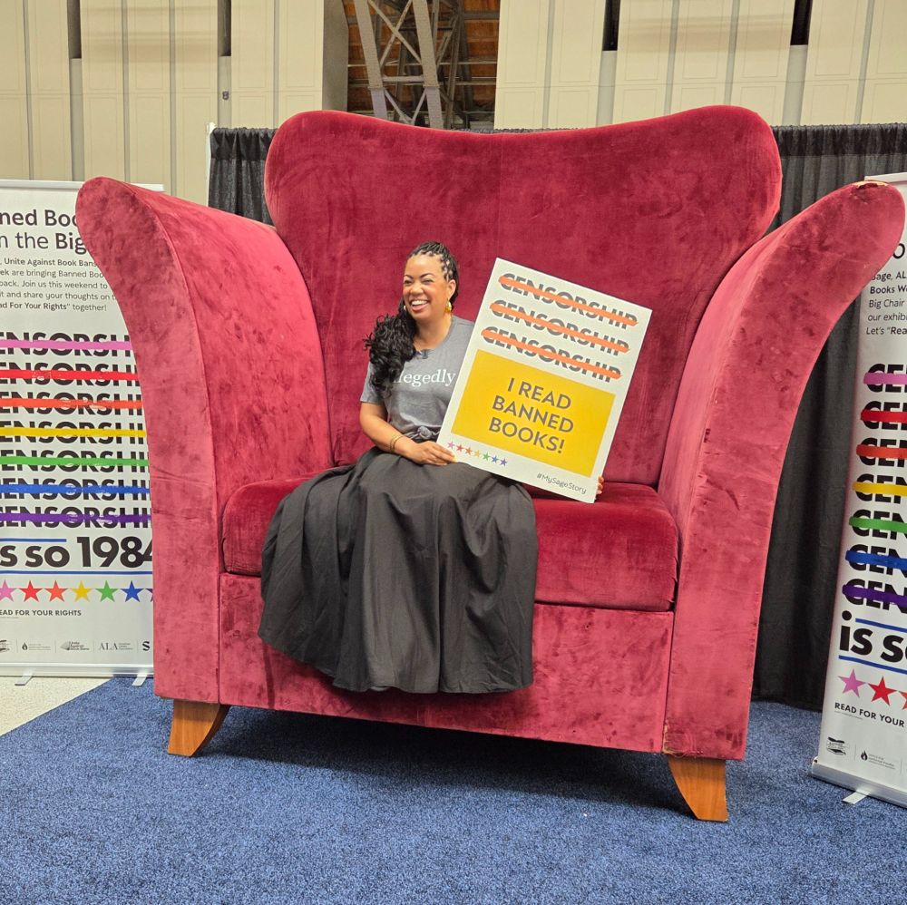 Author Tiffany Jackson sitting in the "Big Chair"