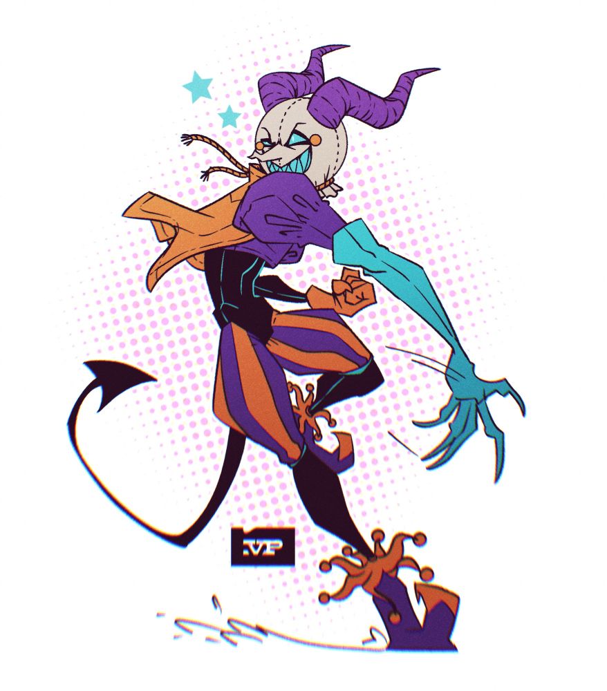 Illustration of an evil demon clown thingy