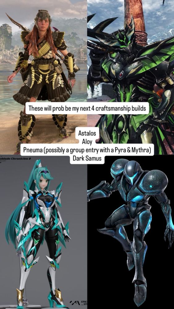 Planned 2026 and 2027 builds
Aloy
Astalos
Pneuma (possibly a group entry with a Pyra and Mythra)
Dark Samus