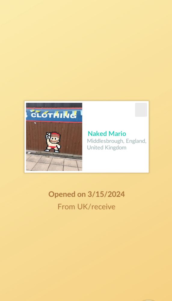 Naked Mario
Middlesbrough, England, United Kingdom
Opened on 3/15/2024
From UK/receive