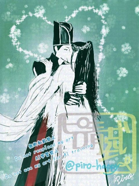 cdrama 『玉昭令 』『NoBoundary 』より、展顔と端木翠のキスシーンを描いたファンアートです。2023年に描いたものです。 ＊ibisPaintX・ｽﾏﾎ指描き・画像保護lovlet