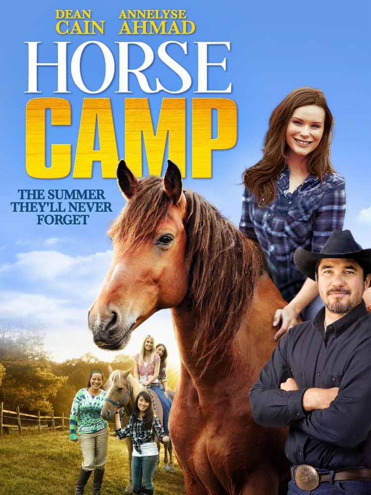 Horse Camp movie poster. Dean Cain. Annelyse Ahmad. Dean Cain smarms it up dressed like a cowboy in front of a young woman on a horse. I'm guessing they are at Horse Camp. Maybe Dean owns the camp? I do not know. I haven't watched... YET.